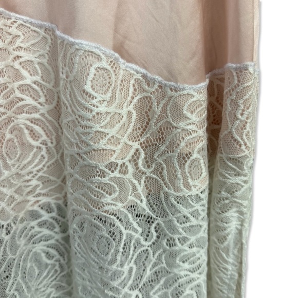 Free People Gemini Moon Half Slip skirt Blush Satin lace midi intimately M - Picture 7 of 12